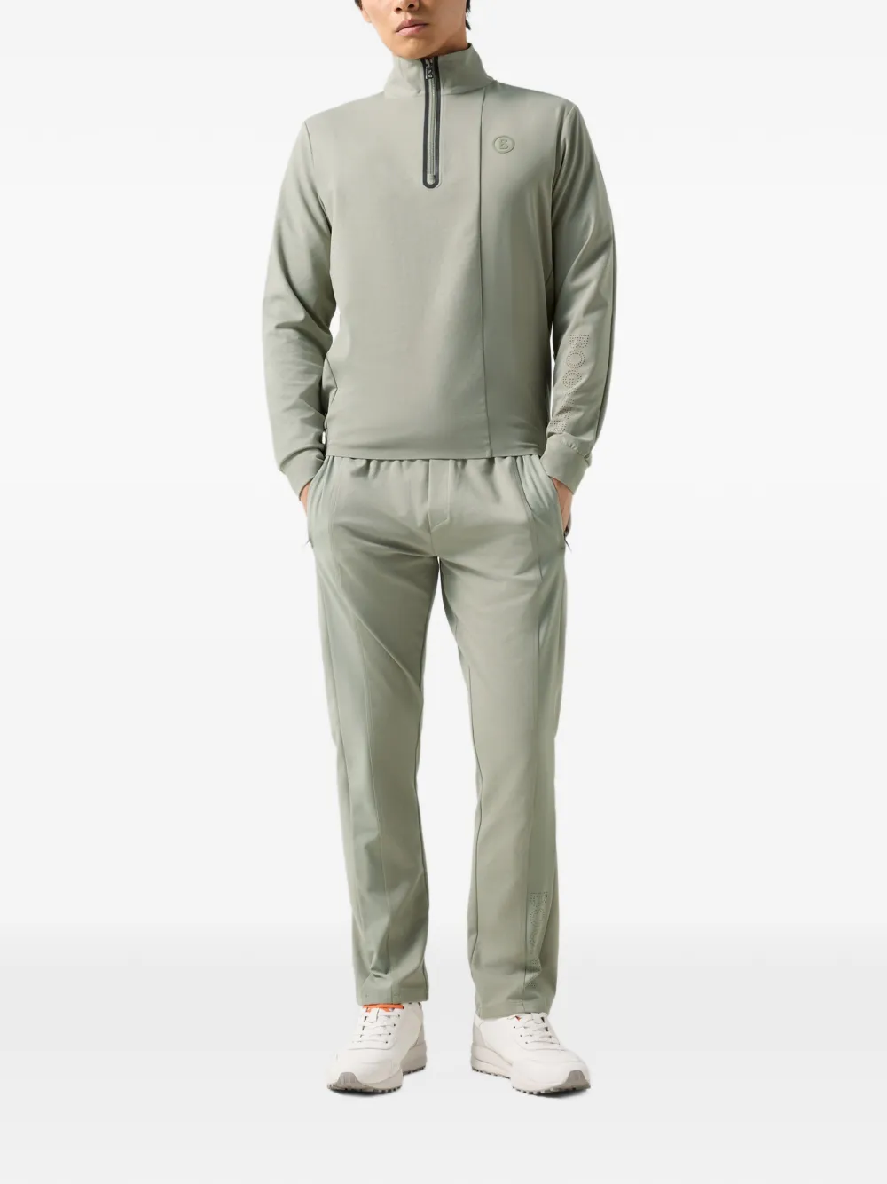 BOGNER Connor zip-collar sport sweatshirt Groen