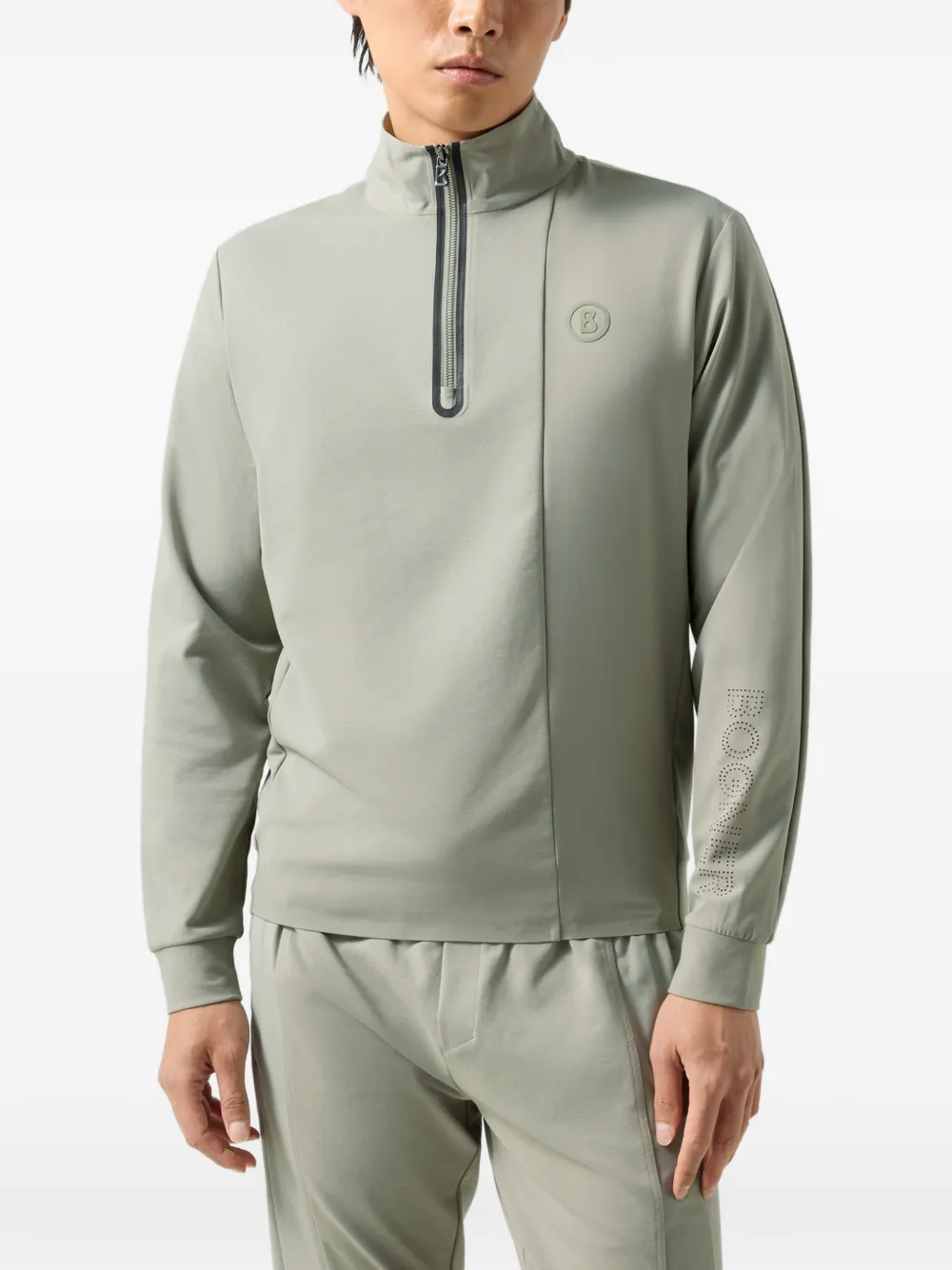 BOGNER Connor zip-collar sport sweatshirt Groen