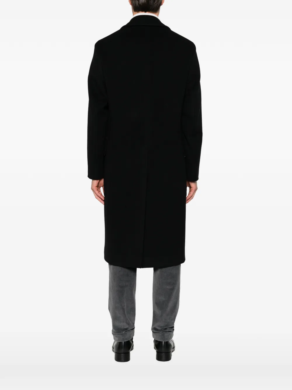 Lardini notch-lapel double-breasted coat Zwart