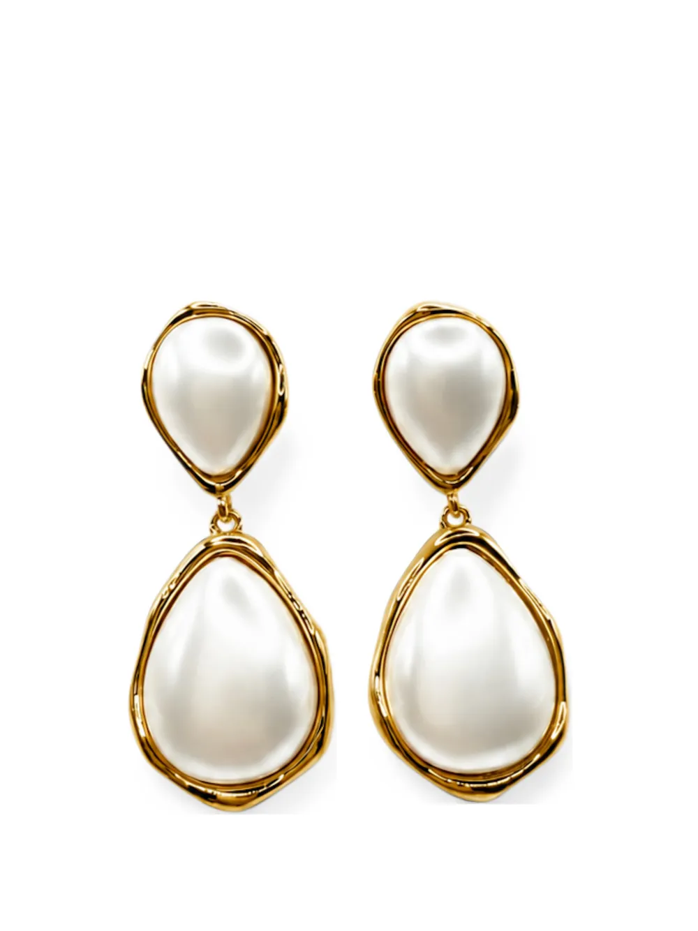 HZMER JEWELLERY Shudha faux pearl earrings - Gold