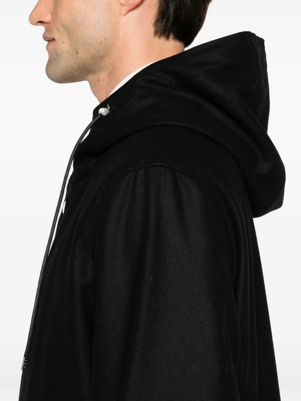 Mackintosh hooded snap-button jacket Zwart