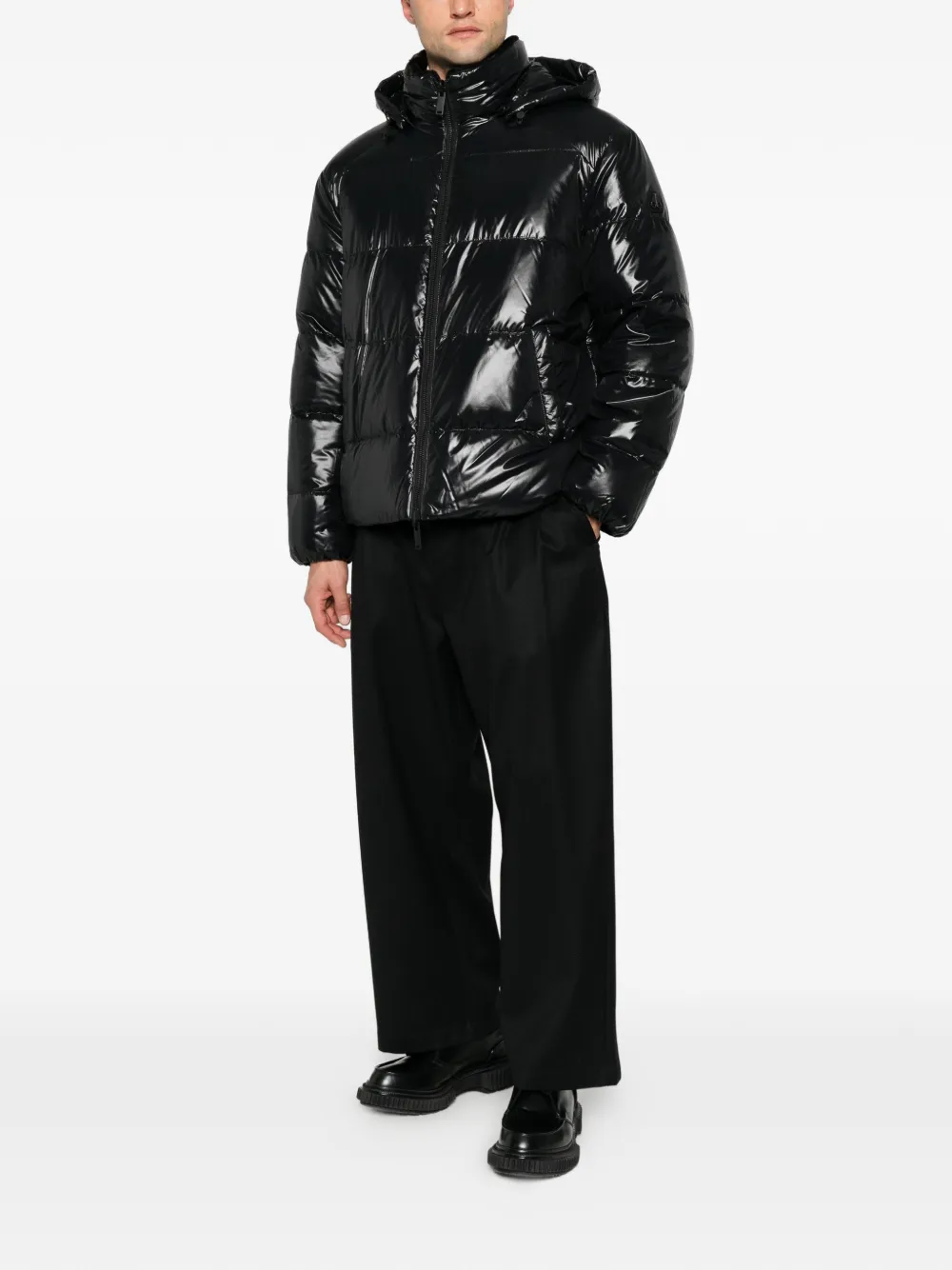 Moose Knuckles quilted hooded jacket Zwart