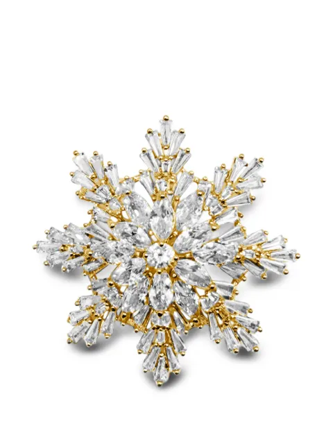 HZMER JEWELLERY Swargya crystal snowflake brooch