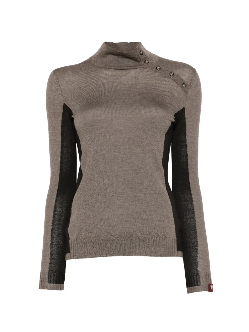 Antonio Marras button-detail panelled sweater - Marrone
