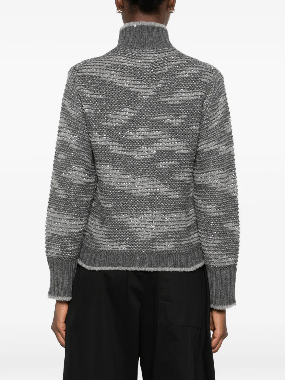 Fabiana Filippi sequin-embellished zip-up cardigan Grijs