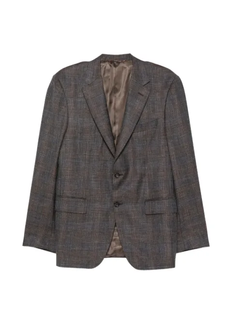 Canali check-pattern single-breasted blazer