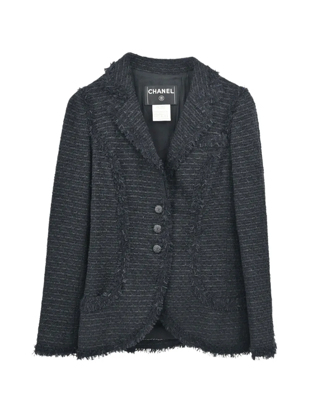 CHANEL Pre-Owned 2006 Tweed single-breasted jacket - Black