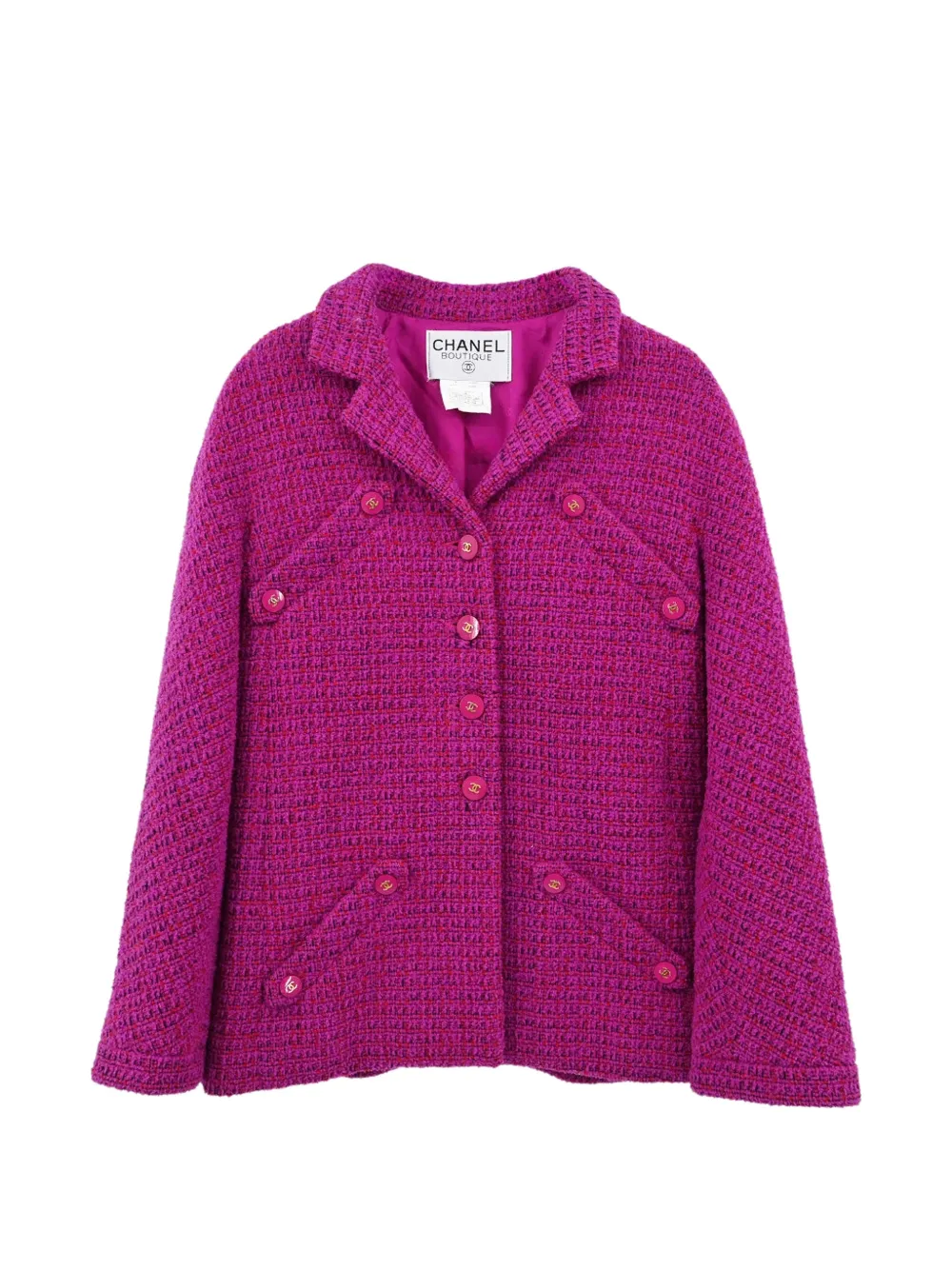 CHANEL Pre-Owned 1995 single-breasted tweed jacket - Purple