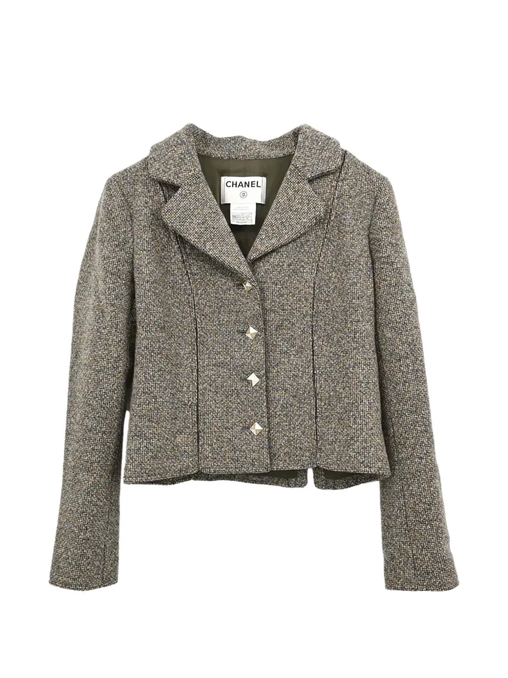 CHANEL Pre-Owned 2003 Tweed single-breasted jacket - Grey