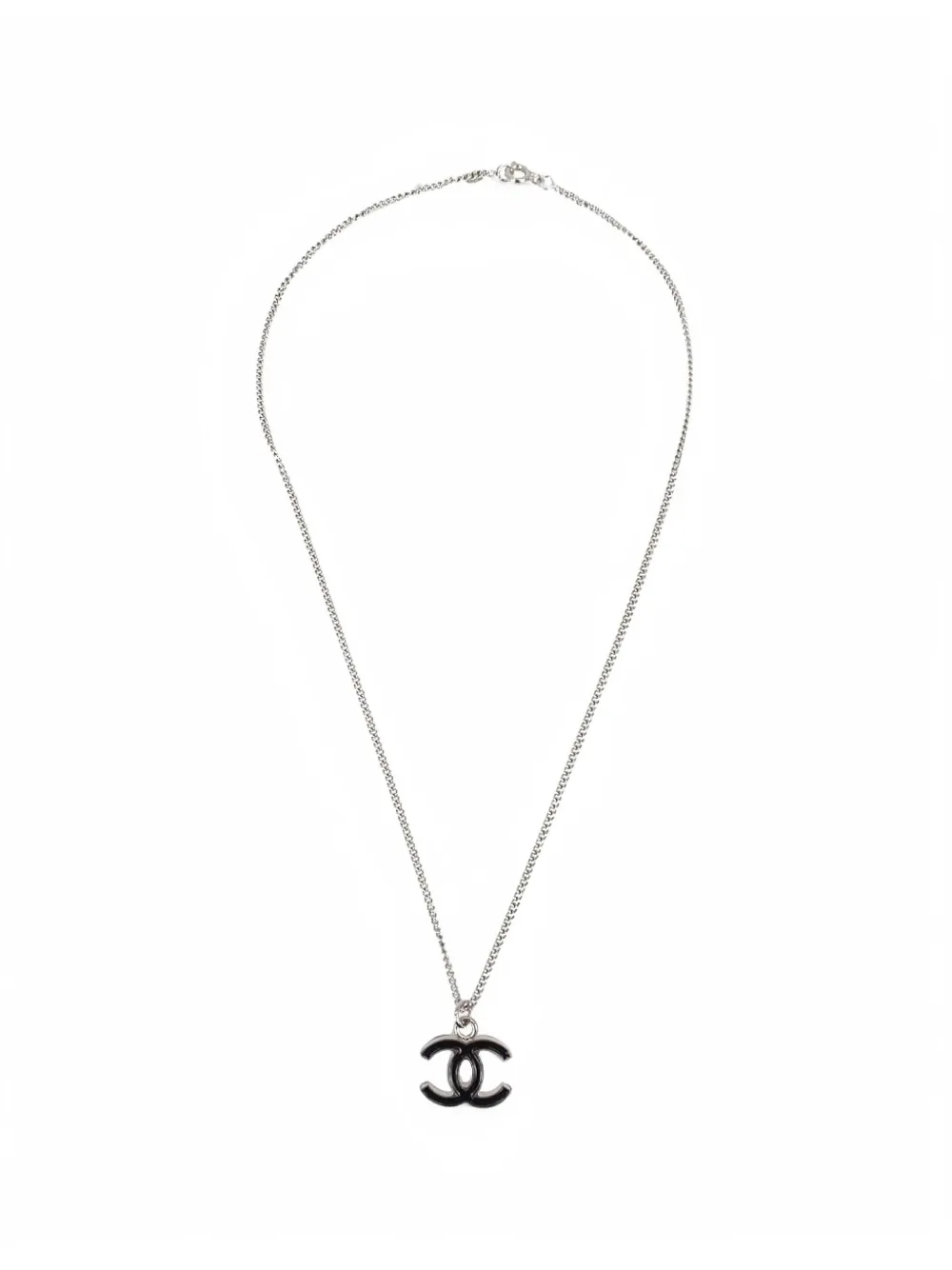CHANEL Pre-Owned CC logo-charm necklace - Silver