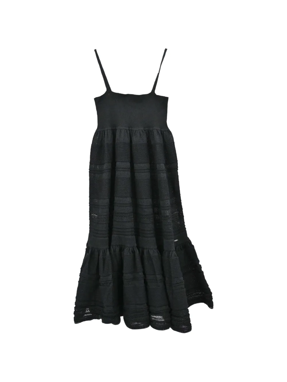CHANEL Pre-Owned 2007 tiered camisole mini dress - Black