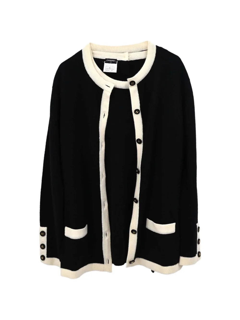 CHANEL Pre-Owned 1996 contrast-trim cardigan set - Schwarz