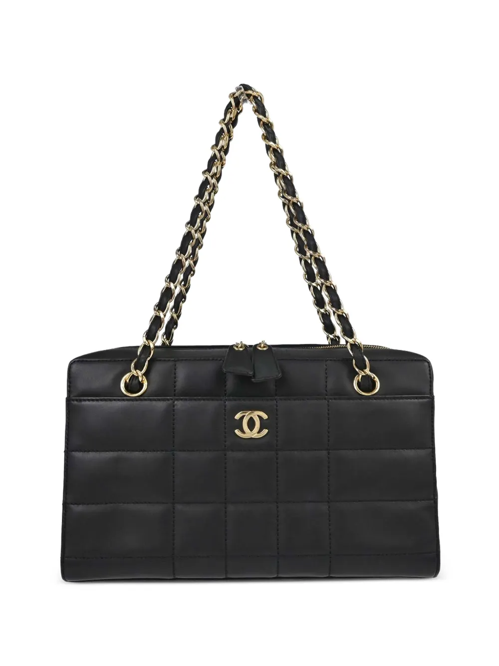 CHANEL Pre-Owned 2002-2003 Choco Bar chain-strap tote bag - Black