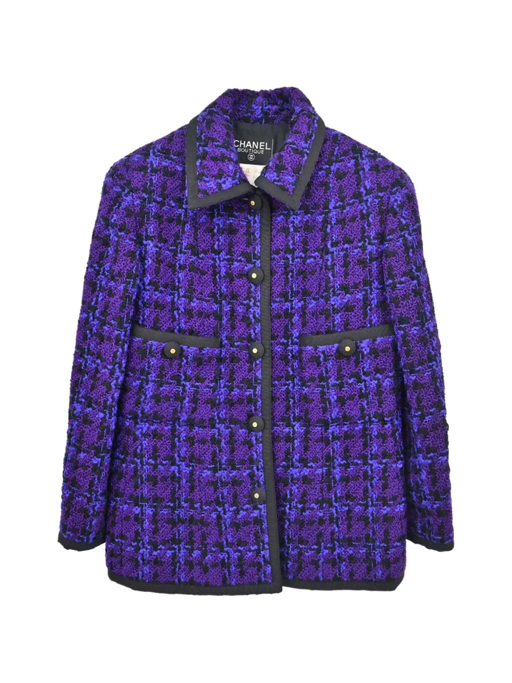 CHANEL Pre-Owned tweed long-sleeve jacket - Purple