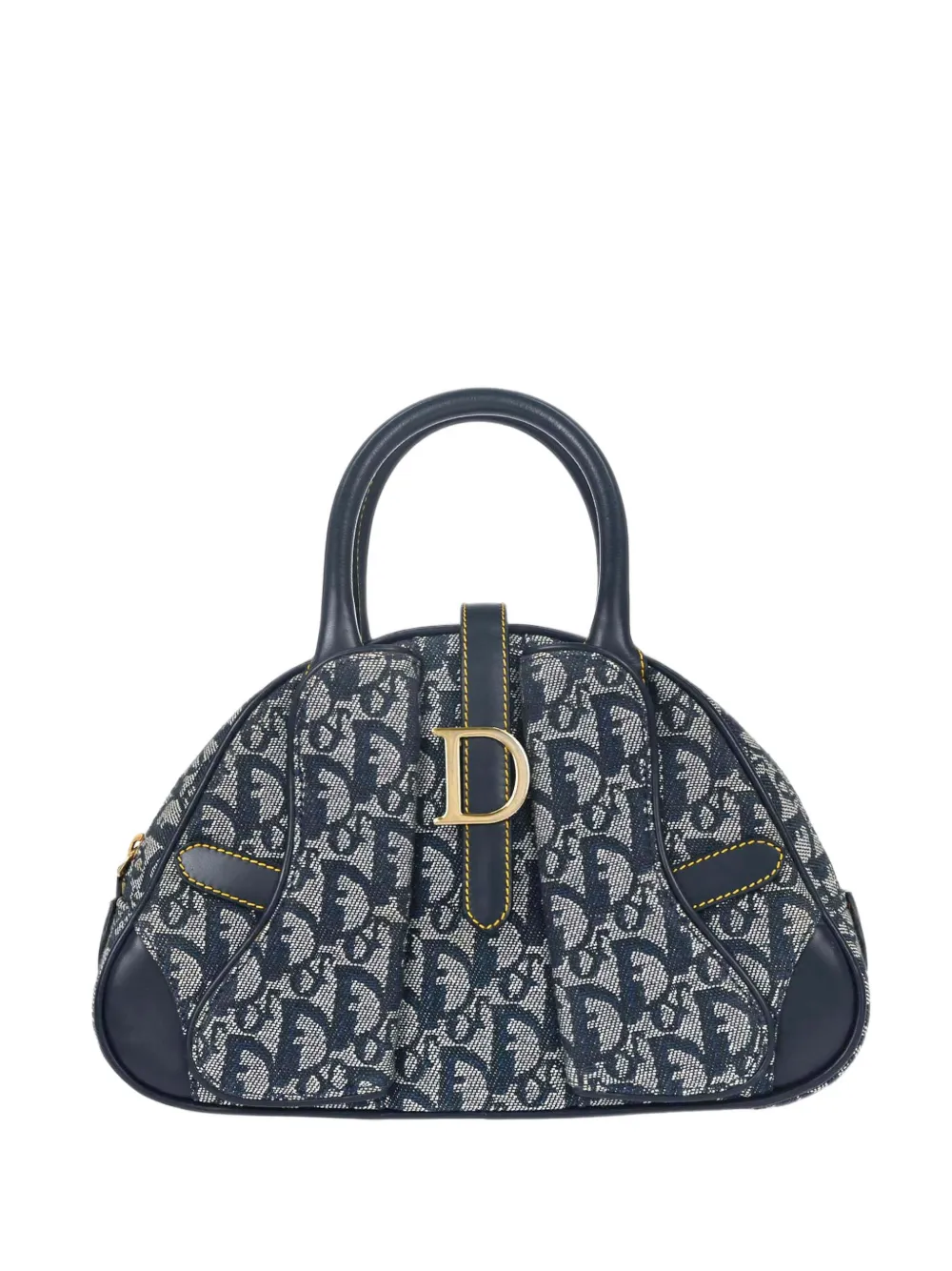 Christian Dior Pre-Owned Trotter Double Saddle logo-charm tote bag - Blau
