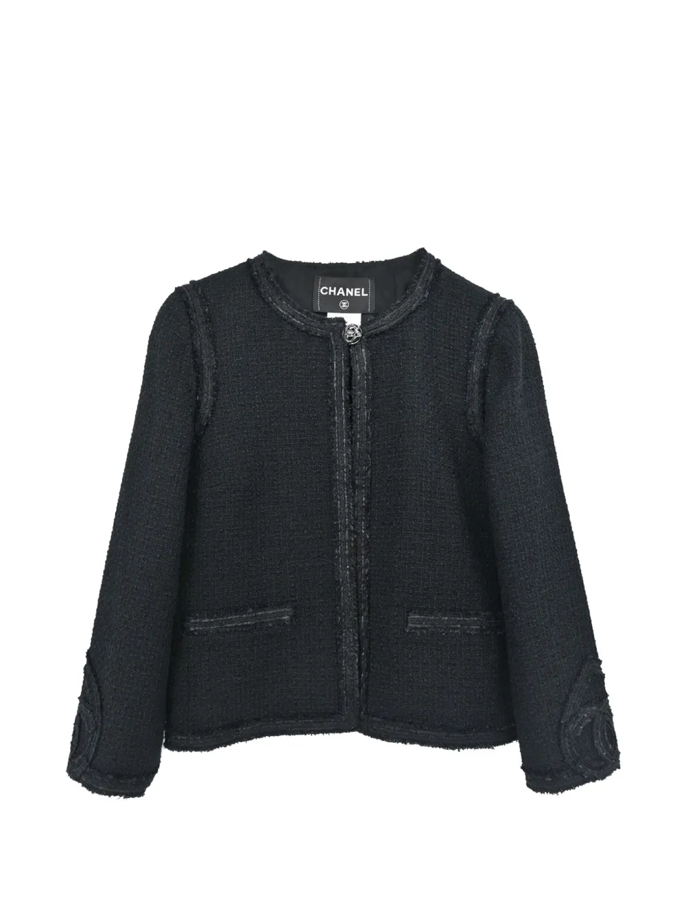 CHANEL Pre-Owned 2009 collarless tweed jacket - Schwarz