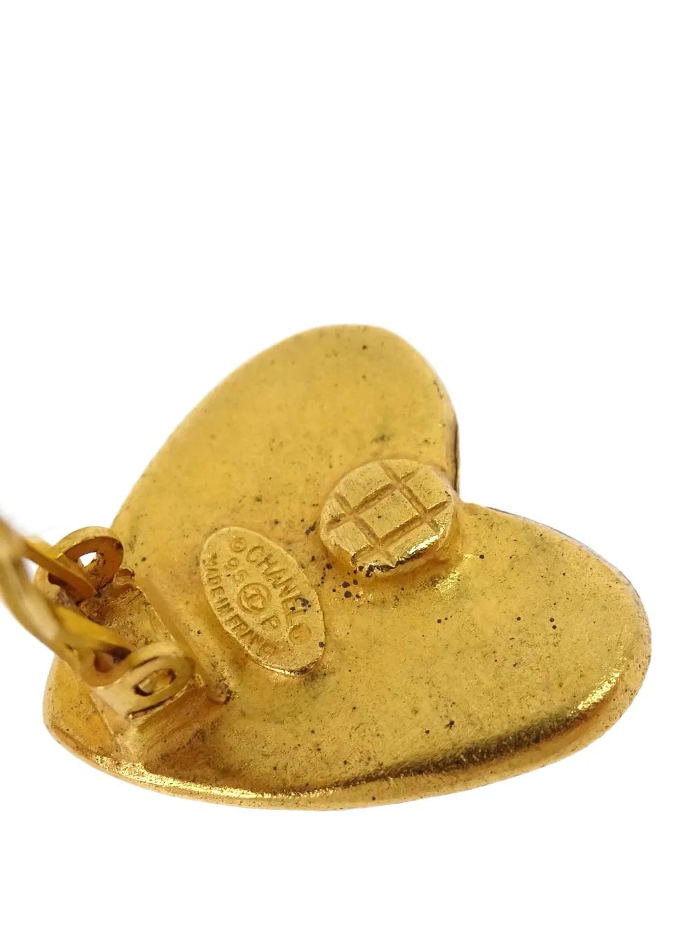 CHANEL Pre-Owned Heart CC clip-on earrings - Gold