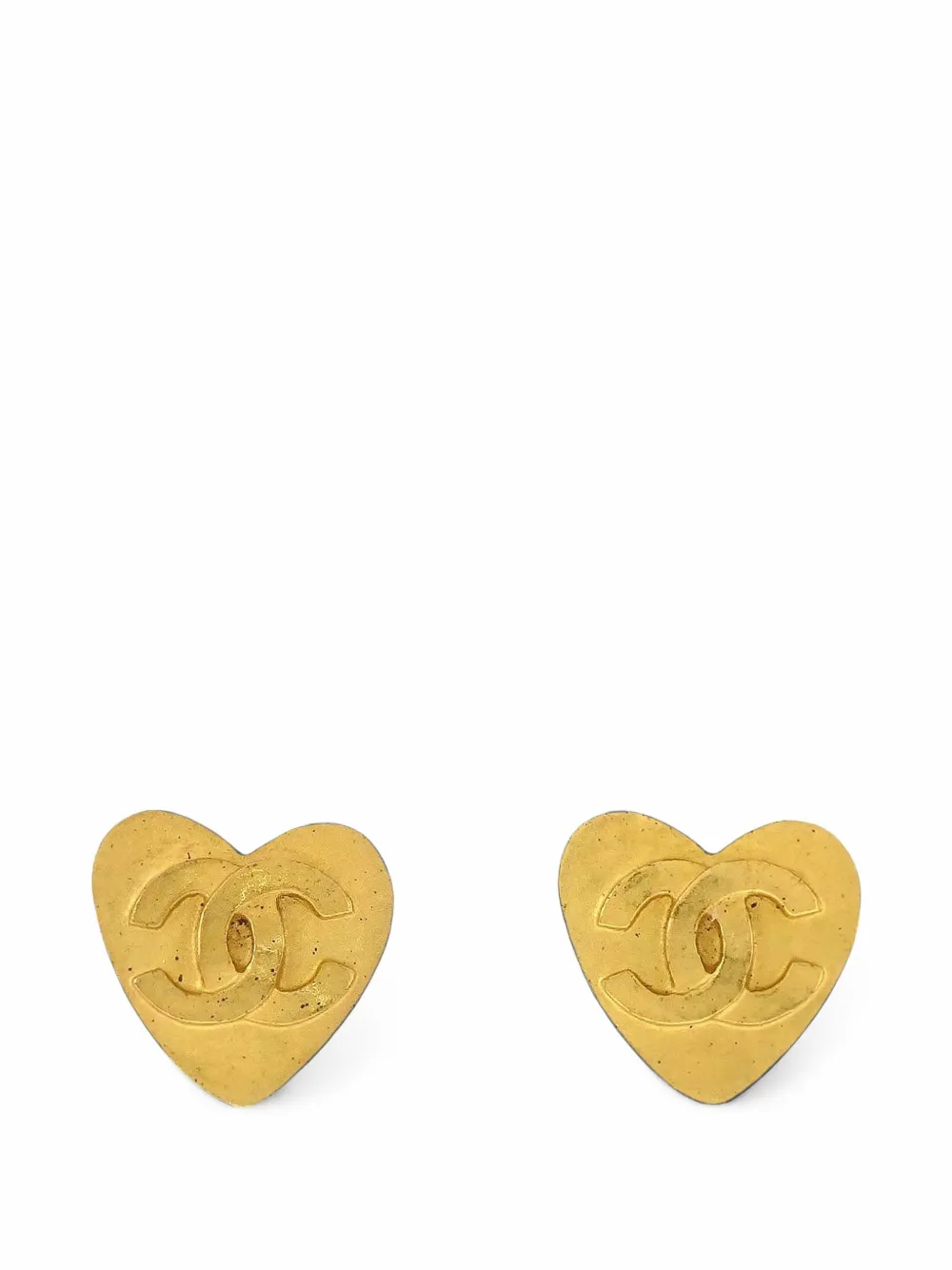 CHANEL Pre-Owned Heart CC clip-on earrings - Oro