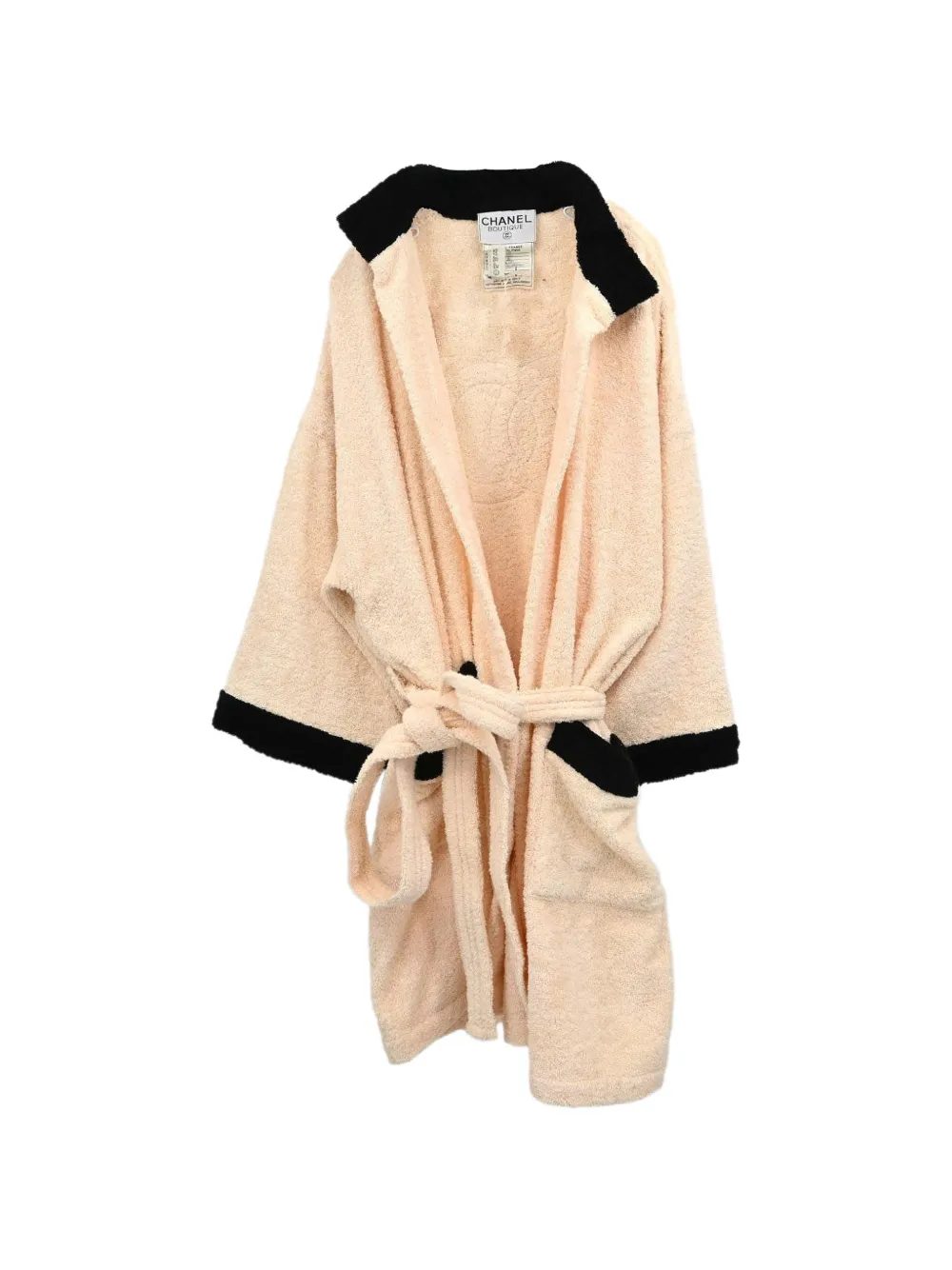 Pre-owned Chanel Cc Logo Belted Robe In 中性色