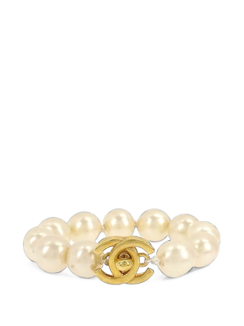 CHANEL Pre-Owned 1997 CC faux-pearl bracelet - Gold