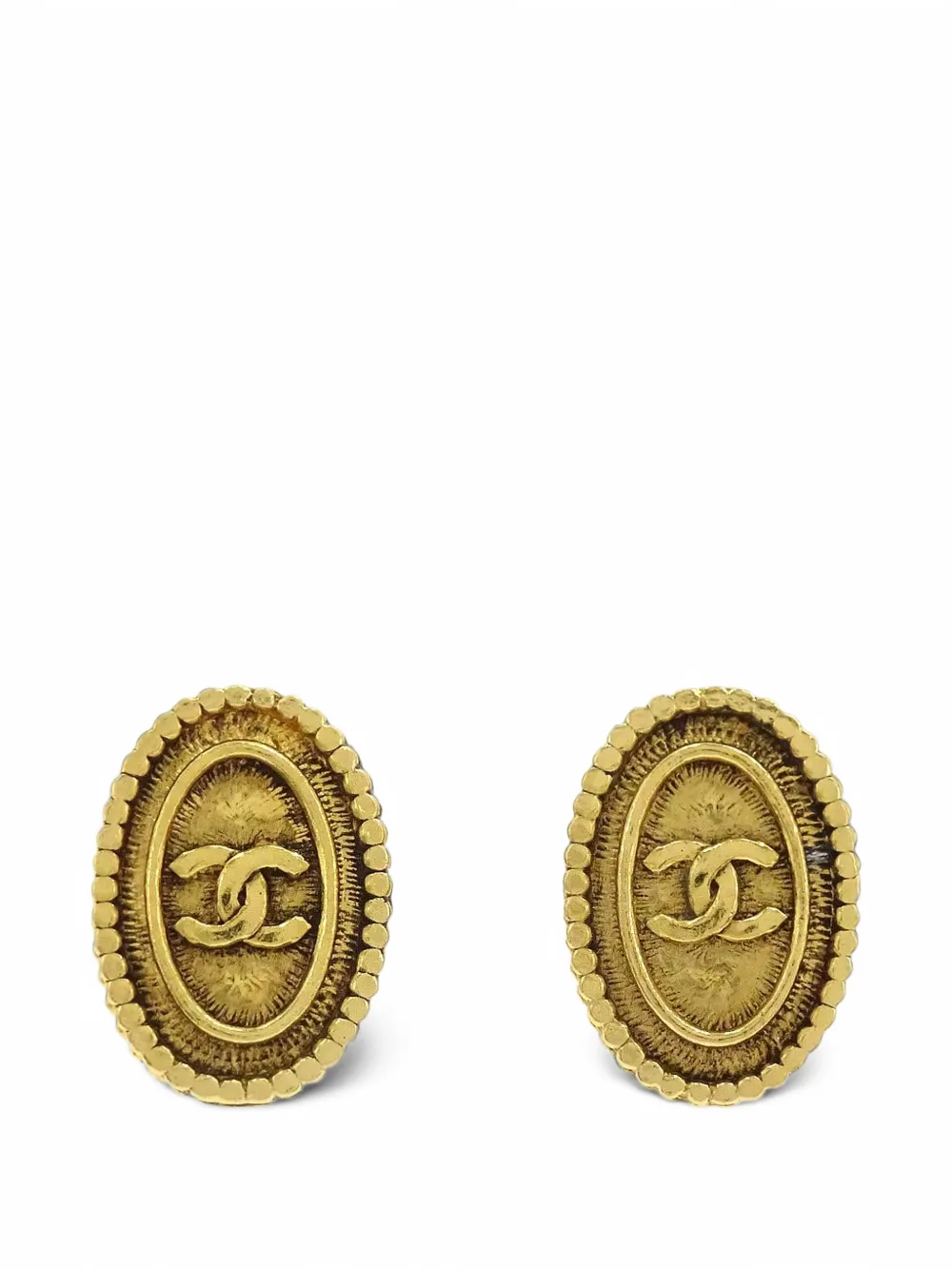 CHANEL Pre-Owned CC clip-on earrings - Gold