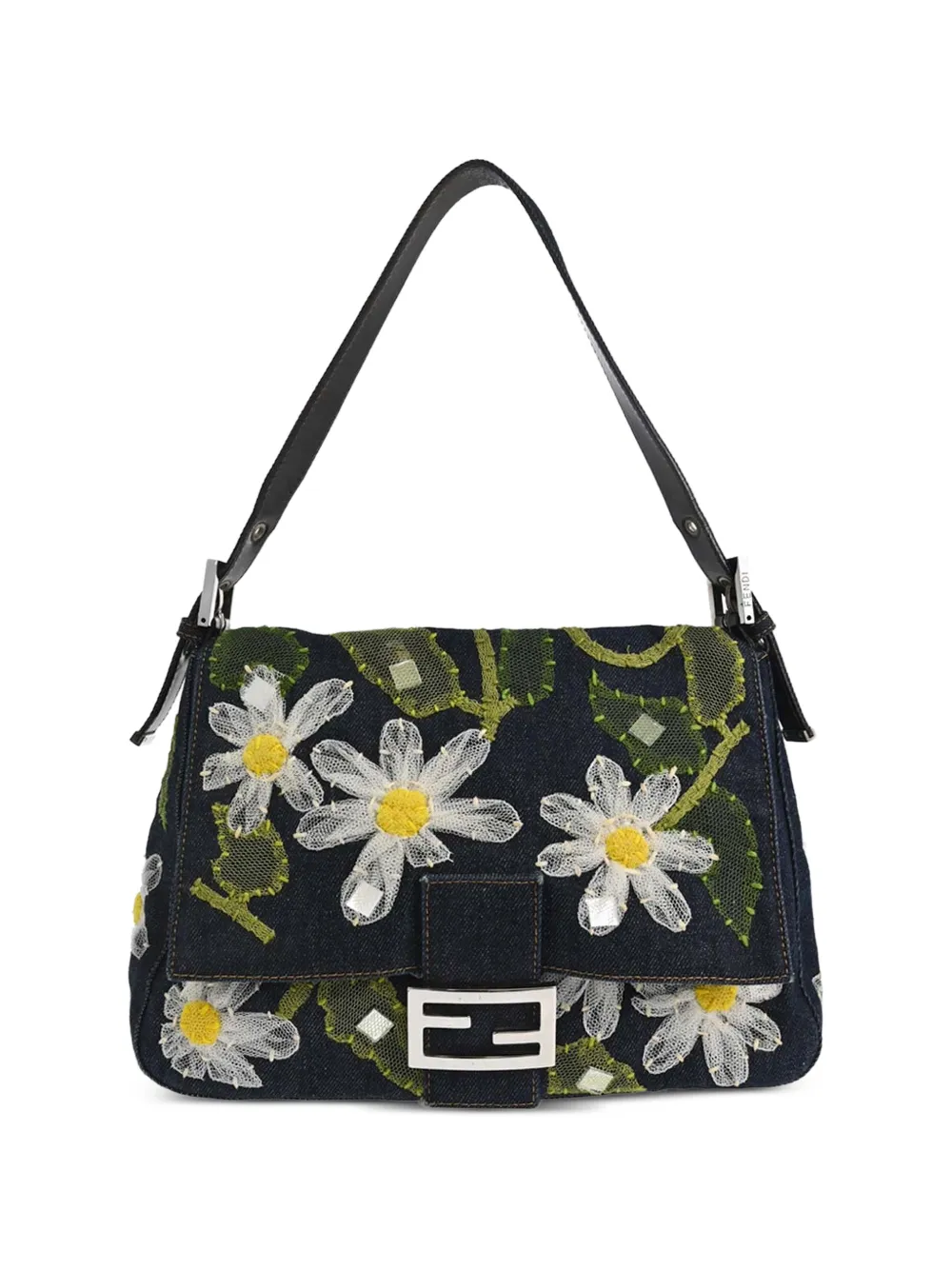 Fendi Pre-Owned Mamma Floral embroidered tote bag - Blau