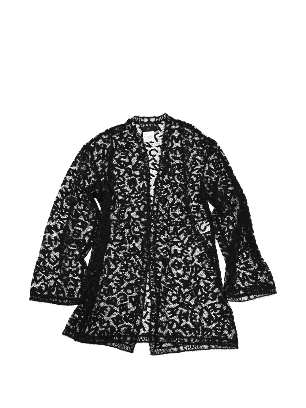 CHANEL Pre-Owned 1998 lace long-sleeve cardigan - Schwarz