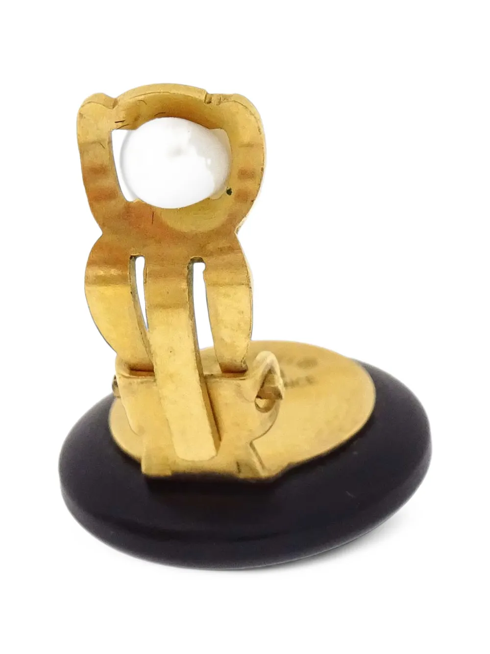 CHANEL Pre-Owned Interlocking CC Button clip-on earrings - Schwarz