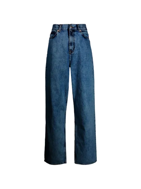 WARDROBE.NYC contrast-stitch logo-patch jeans