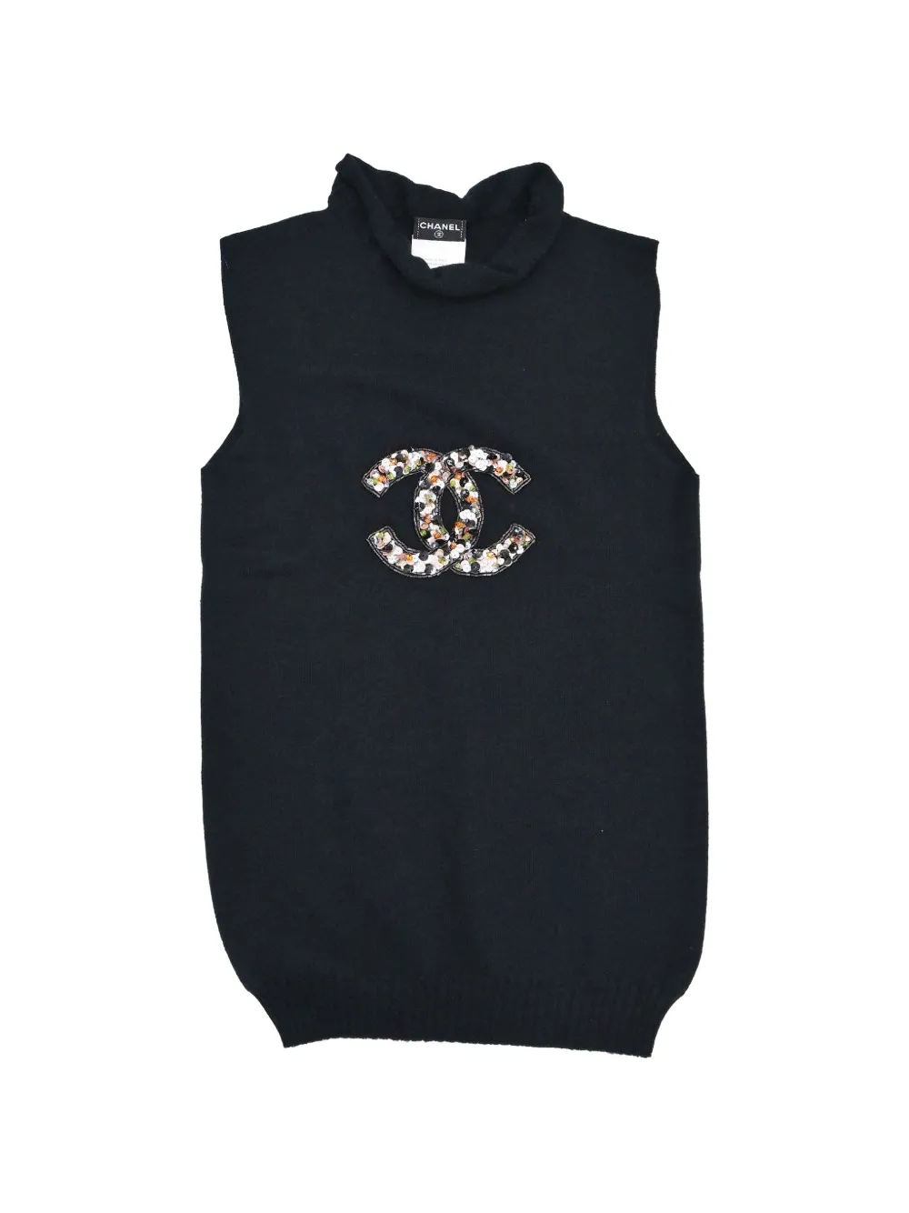 CHANEL Pre-Owned 2005 CC sequinned vest - Black