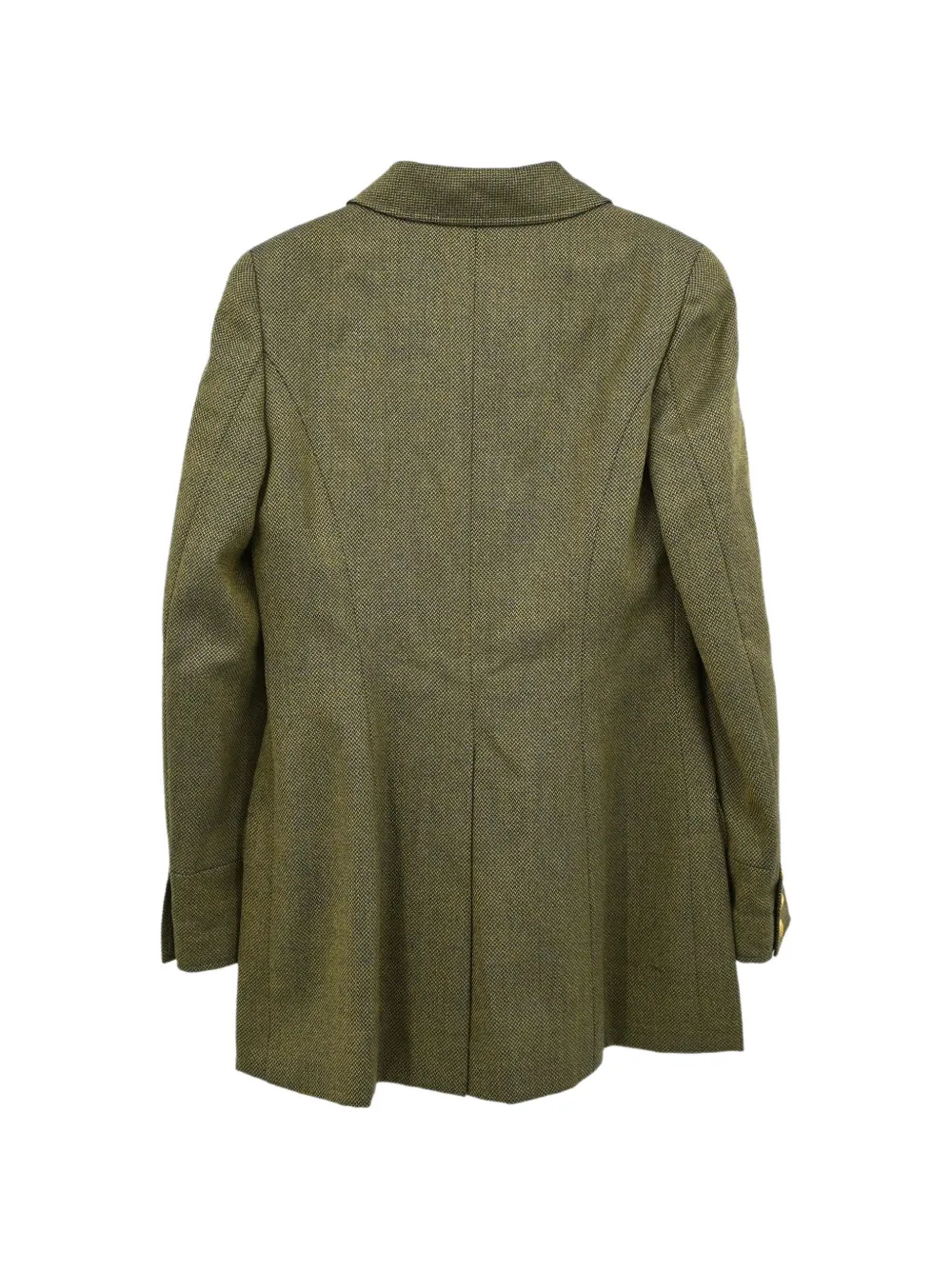 CHANEL Pre-Owned 1996 Tweed single-breasted Coat | Green | FARFETCH