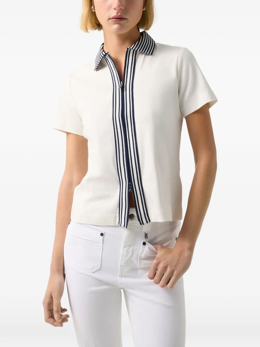 BOGNER Peppa zip-up polo top Wit