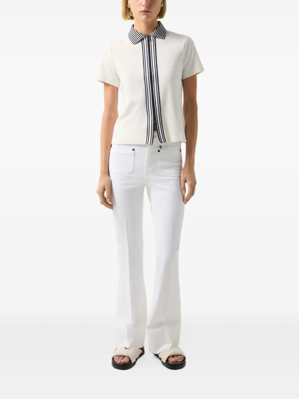 BOGNER Peppa zip-up polo top Wit