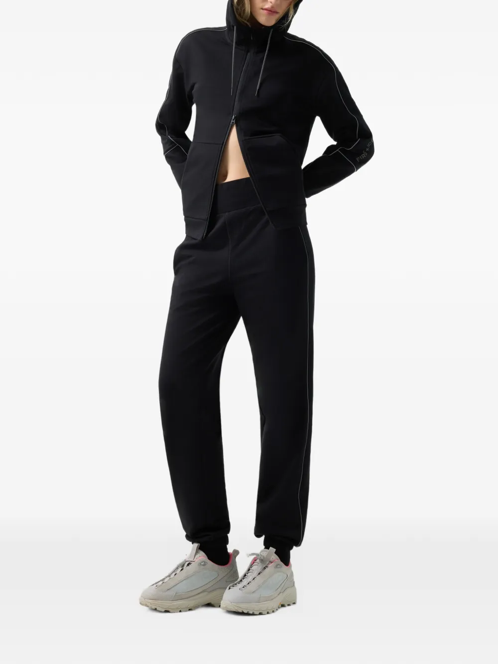 BOGNER FIRE+ICE Enia reflective-piping hoodie Zwart