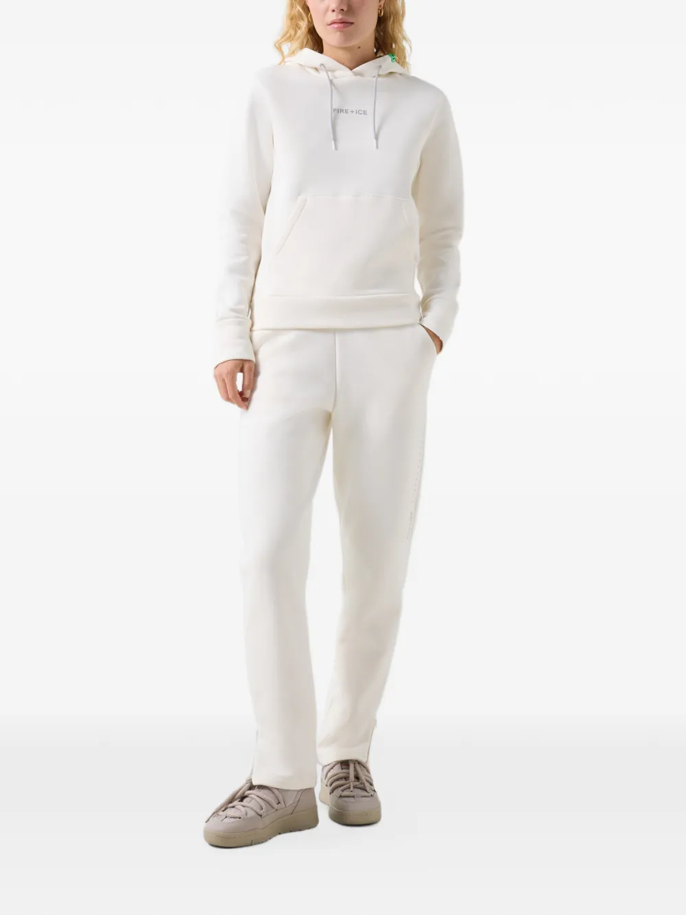 BOGNER FIRE+ICE Nila logo-print drawstring hoodie Beige