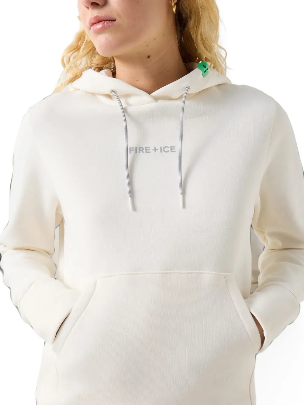 BOGNER FIRE+ICE Nila logo-print drawstring hoodie Beige
