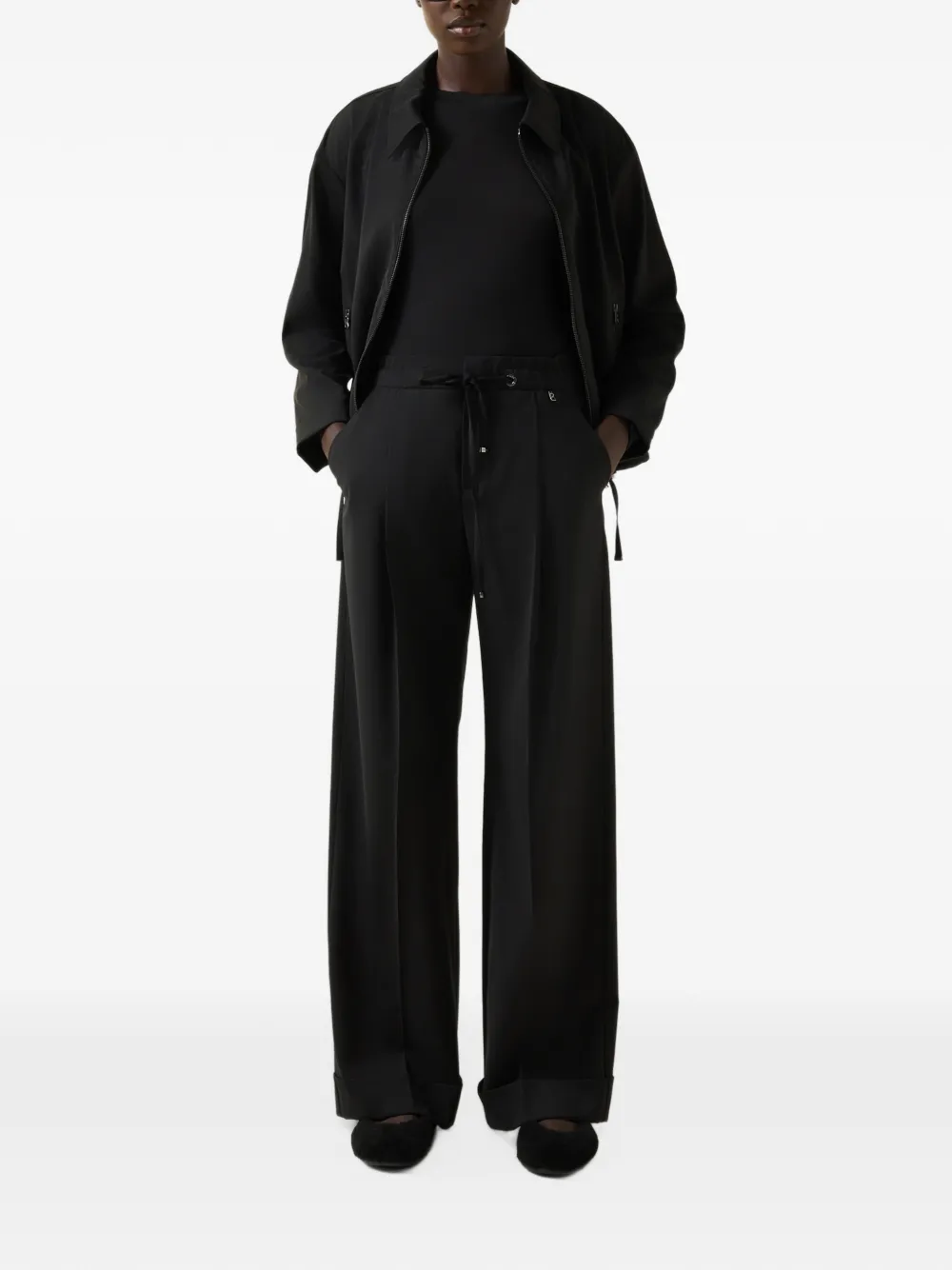 BOGNER Elfy virgin-wool pleated trousers Zwart