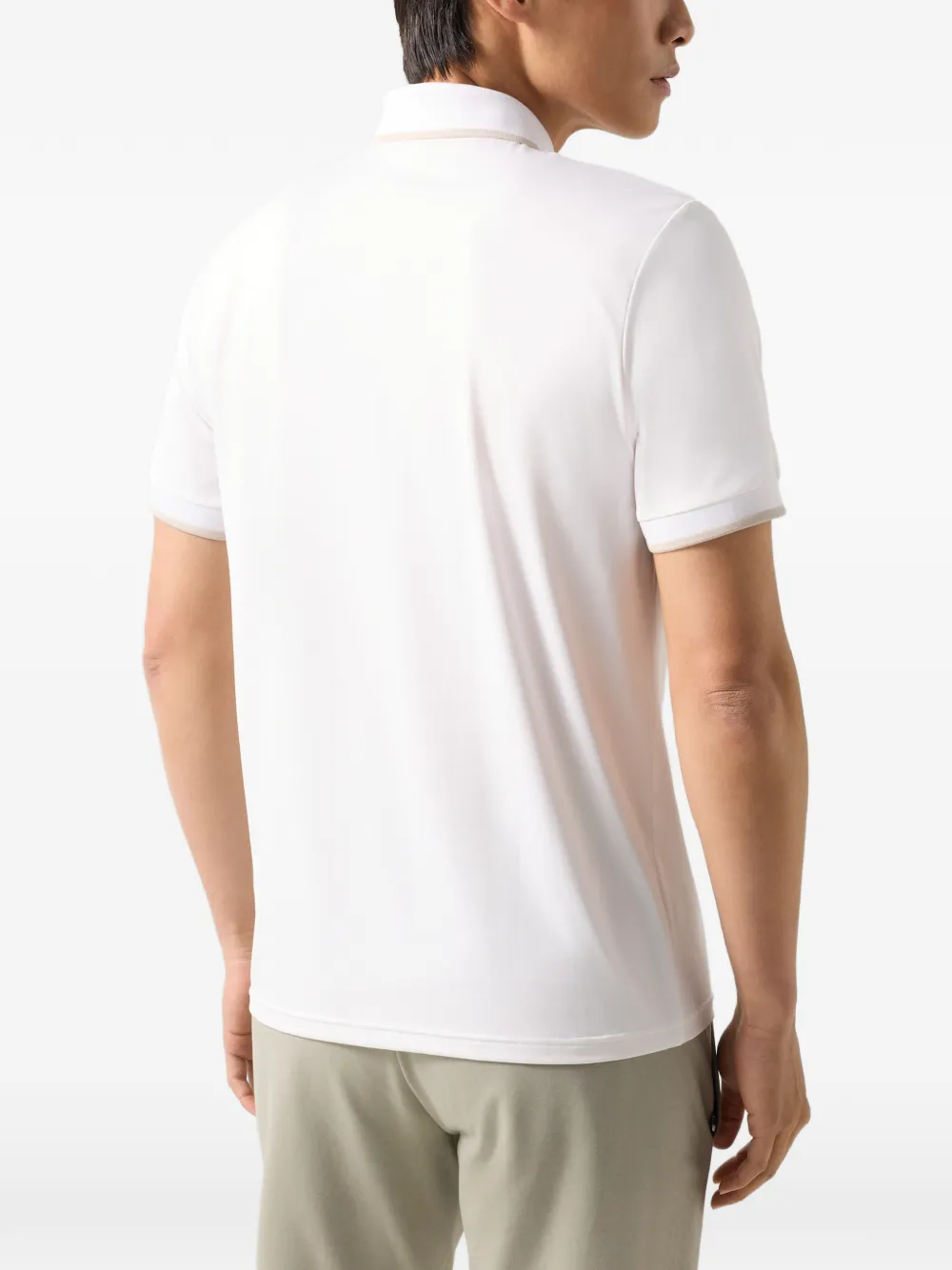 BOGNER Cody zip-fastening polo-collar performance T-shirt Wit