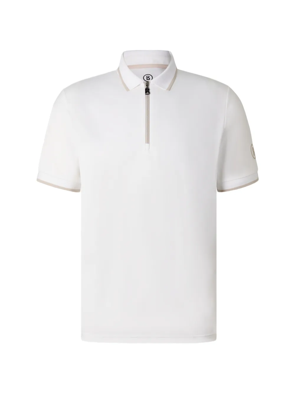 BOGNER Cody zip-fastening polo-collar performance T-shirt Wit
