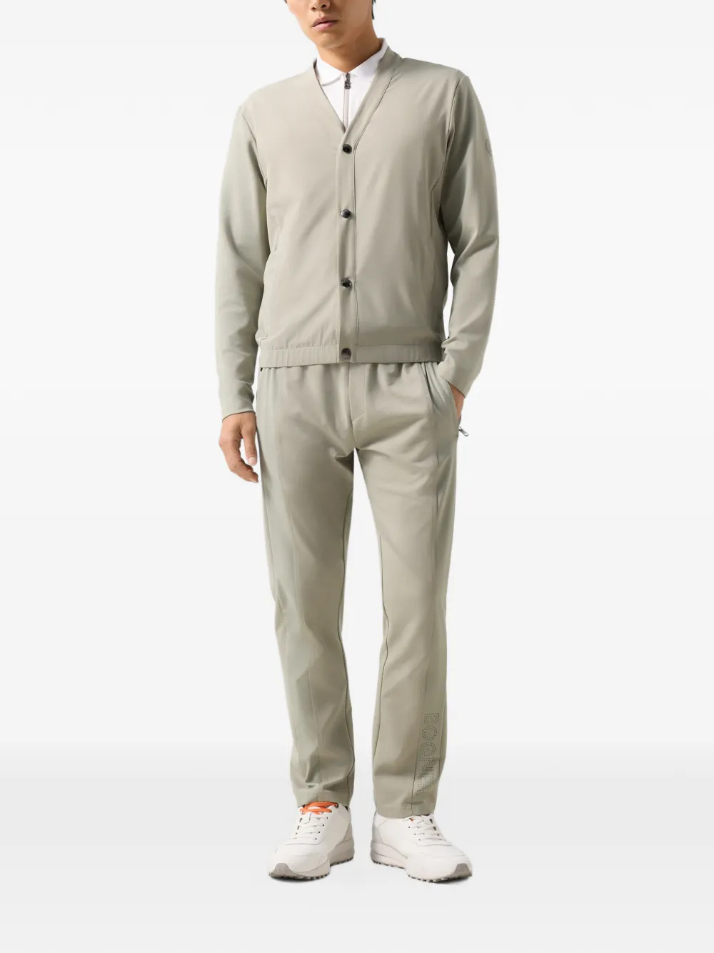 BOGNER Cody zip-fastening polo-collar performance T-shirt Wit