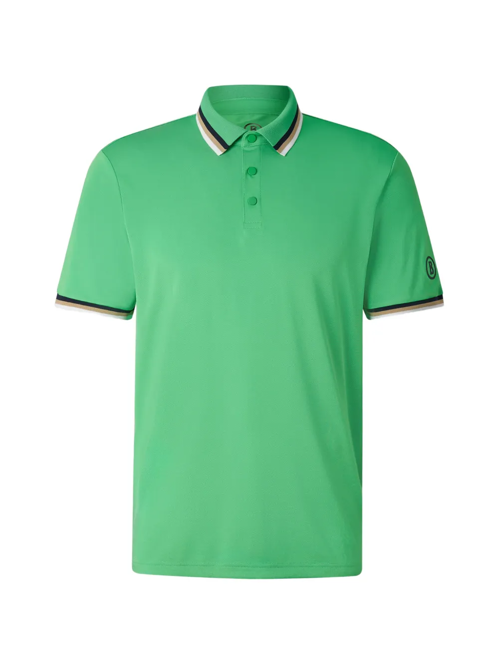 BOGNER Arik striped-trim polo shirt Groen