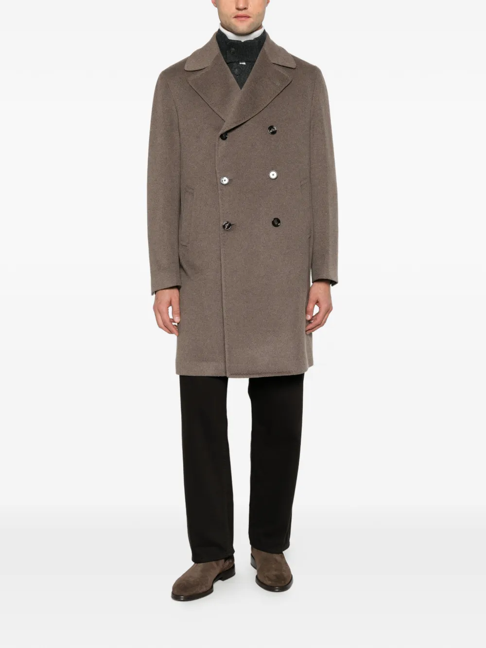 Tagliatore notch-lapel double-breasted coat Bruin