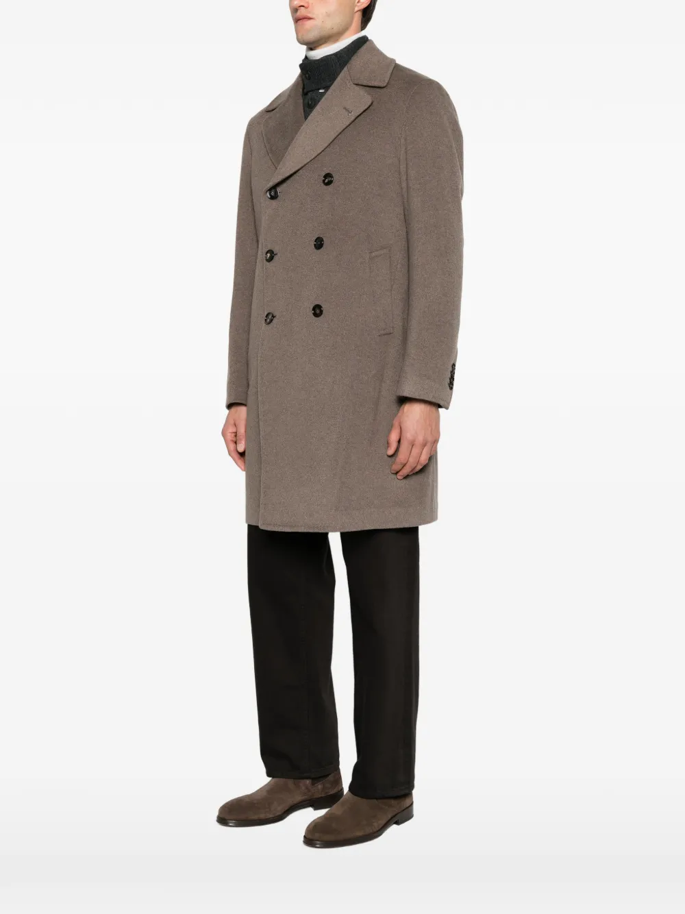 Tagliatore notch-lapel double-breasted coat Bruin