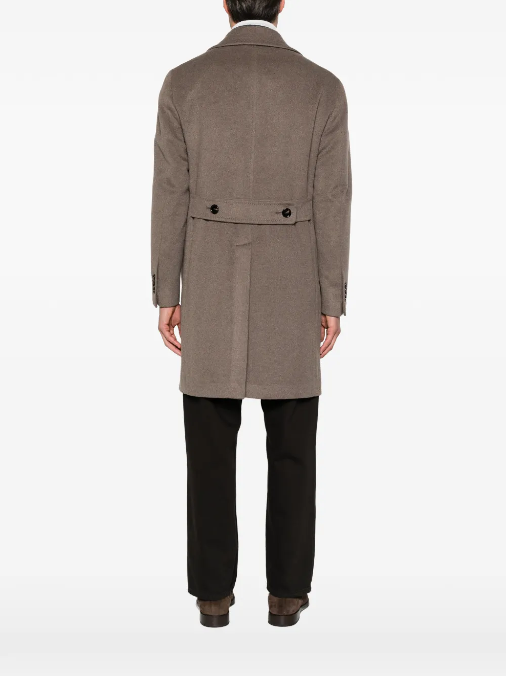 Tagliatore notch-lapel double-breasted coat Bruin