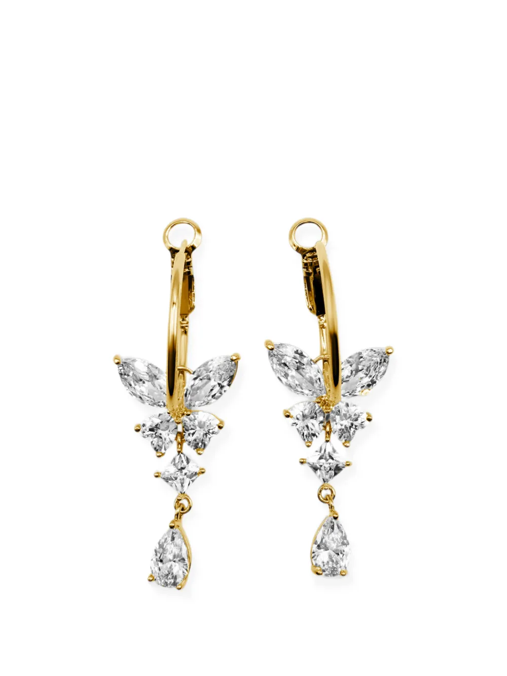 HZMER JEWELLERY Chaya crystal-embellished drop earrings - Gold