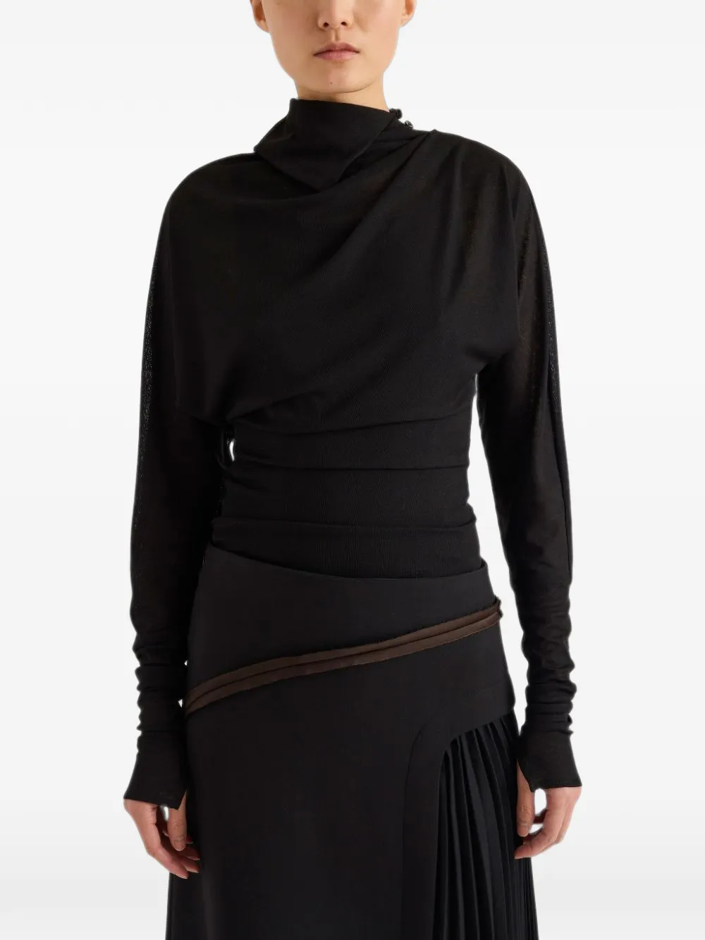 Proenza Schouler Golda top in Gauzy Zwart