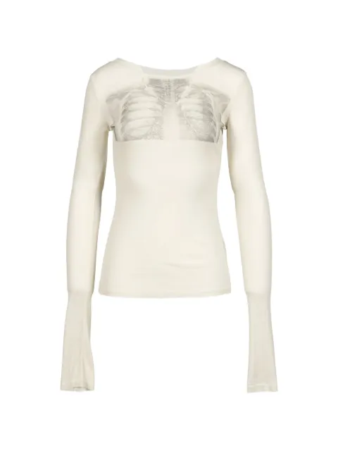604SERVICE ribcage-print long-sleeve T-shirt