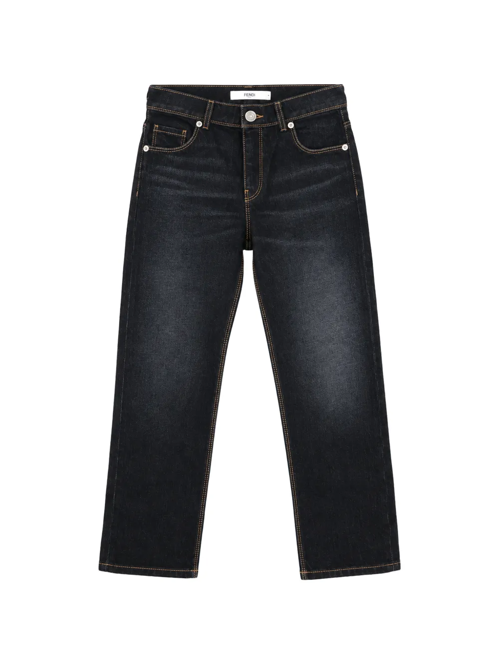 Fendi Kids faded-effect straight-leg jeans - Nero