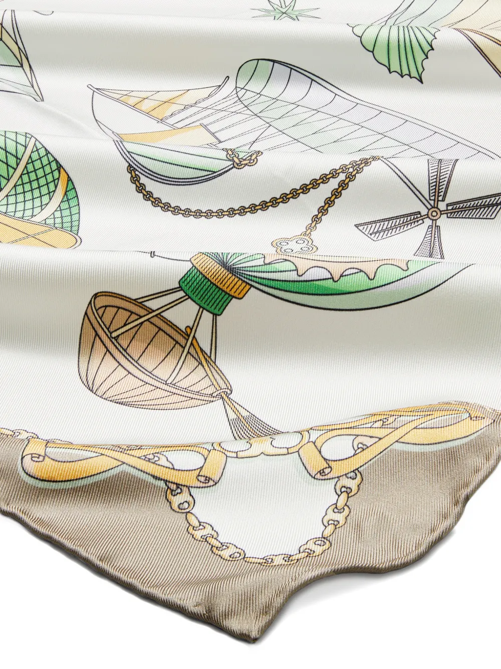Tory Burch Hot Air Balloon silk square scarf Wit