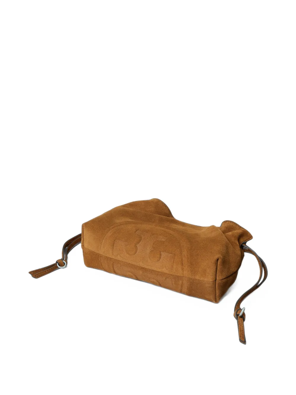 Tory Burch Ella suede drawstring pouch Bruin